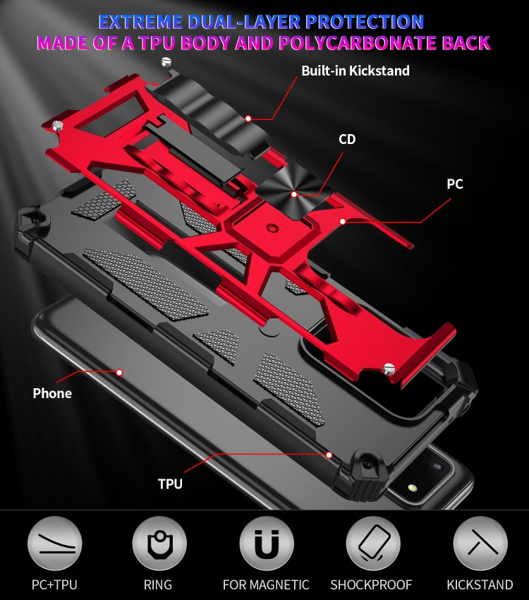 For Samsung Galaxy S20 Ultra Shockproof TPU + PC Magnetic Protective Case with Holder(Red) - Galaxy Phone Cases by PMC TechLife | Online Shopping South Africa | PMC TechLife
