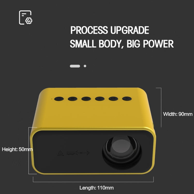 T500 1920x1080P 80 Lumens Portable Mini Home Theater LED HD Digital Projector With Remote Control & Adaptor(Yellow) - free shipping - PMC Jewellery - Order now!