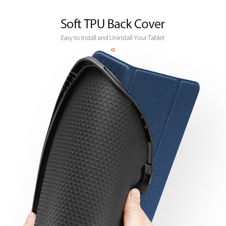For iPad Pro 12.9 2022 / 2021 / 2020 DUX DUCIS Domo Series Horizontal Flip Magnetic TPU + PU Leather Tablet Case with Three-folding Holder & Pen Slot & Sleep / Wake-up Function(Blue) - free shipping - PMC Jewellery - Order now!