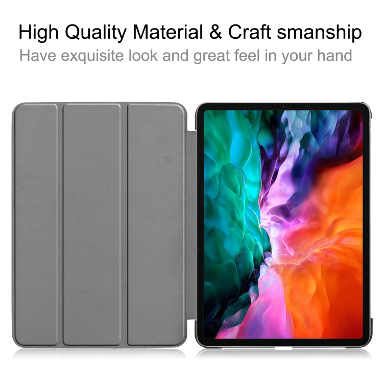 For  iPad Air 13 2024 / Pro 12.9 2022 Custer Texture 3-folding Smart Leather Tablet Case(Dark Green) - iPad Pro 12.9 (2022/2021) Cases by PMC TechLife | Online Shopping South Africa | PMC TechLife | Buy Now Pay Later Mobicred