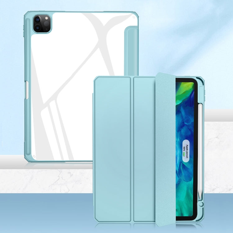 For iPad Pro 12.9 2022 / 2021 / 2020 Mutural Pinyue Series PC + TPU Horizontal Flip Leather Tablet Case with Holder & Pen Slot & Sleep / Wake-up Function(Sky Blue) - free shipping - PMC TechLife - Order now!