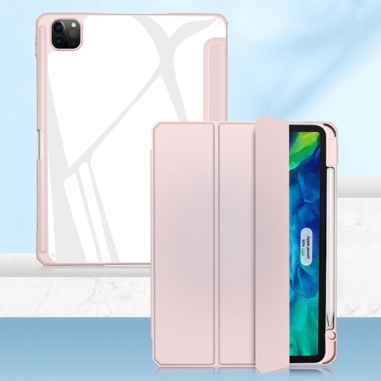 For iPad Pro 12.9 2022 / 2021 / 2020 Mutural Pinyue Series PC + TPU Horizontal Flip Leather Tablet Case with Holder & Pen Slot & Sleep / Wake-up Function(Pink) - free shipping - PMC TechLife - Order now!
