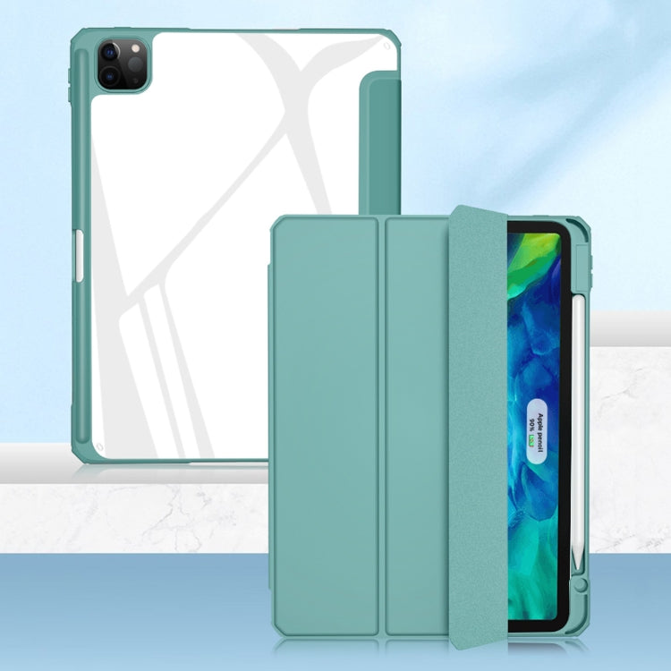 For iPad Pro 12.9 2022 / 2021 / 2020 Mutural Pinyue Series PC + TPU Horizontal Flip Leather Tablet Case with Holder & Pen Slot & Sleep / Wake-up Function(Dark Green) - free shipping - PMC TechLife - Order now!