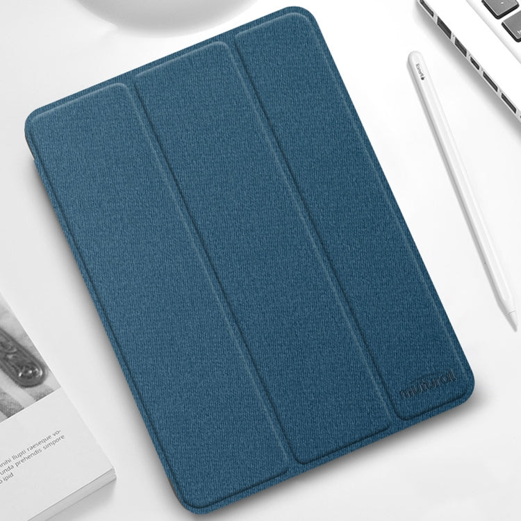 For iPad Pro 11 2022 / 2021 / 2020 Mutural YASHI Series TPU + PU Cloth Pattern Texture Horizontal Flip Leather Tablet Case with Three-folding Holder & Pen Slot & Wake-up / Sleep Function(Blue) - free shipping - PMC TechLife - Order now!