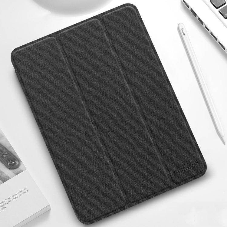 For iPad Pro 11 2022 / 2021 / 2020 Mutural YASHI Series TPU + PU Cloth Pattern Texture Horizontal Flip Leather Tablet Case with Three-folding Holder & Pen Slot & Wake-up / Sleep Function(Black) - free shipping - PMC TechLife - Order now!