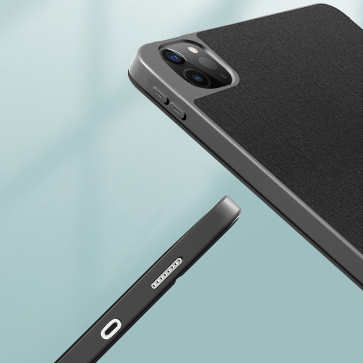 For iPad Pro 11 2022 / 2021 / 2020 Mutural YASHI Series TPU + PU Cloth Pattern Texture Horizontal Flip Leather Tablet Case with Three-folding Holder & Pen Slot & Wake-up / Sleep Function(Black) - free shipping - PMC TechLife - Order now!