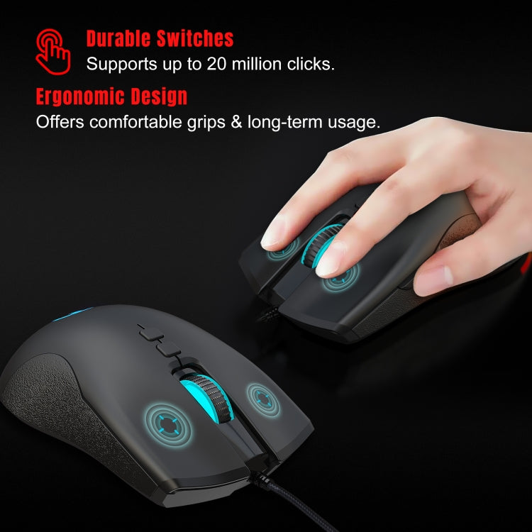 HXSJ A883 7 Keys 6400DPI RGB Light Mechanical Gaming Wired Mouse - Wired Mice by HXSJ | Online Shopping South Africa | PMC TechLife | Buy Now Pay Later Mobicred