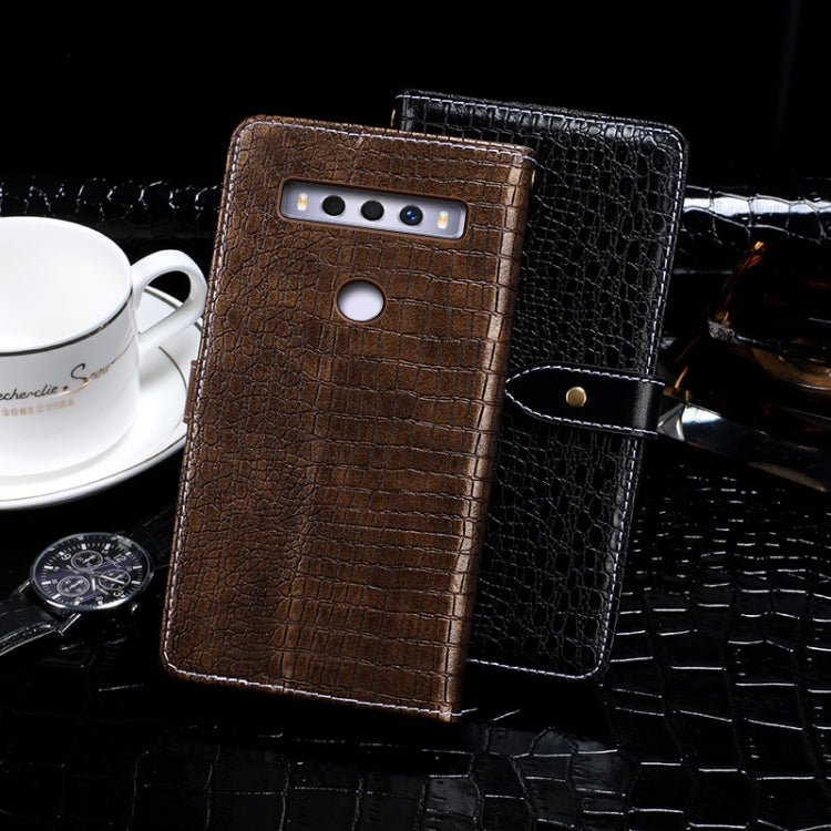 For TCL 10 SE idewei Crocodile Texture Horizontal Flip Leather Case with Holder & Card Slots & Wallet(Black) - TCL by idewei | Online Shopping South Africa | PMC Jewellery | Buy Now Pay Later Mobicred