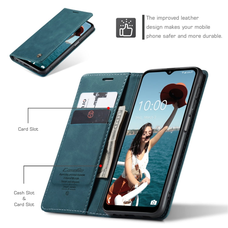 For Samsung Galaxy A12 CaseMe 013 Multifunctional Horizontal Flip Leather Case with Holder & Card Slot & Wallet(Blue) - free shipping - PMC TechLife - Order now!
