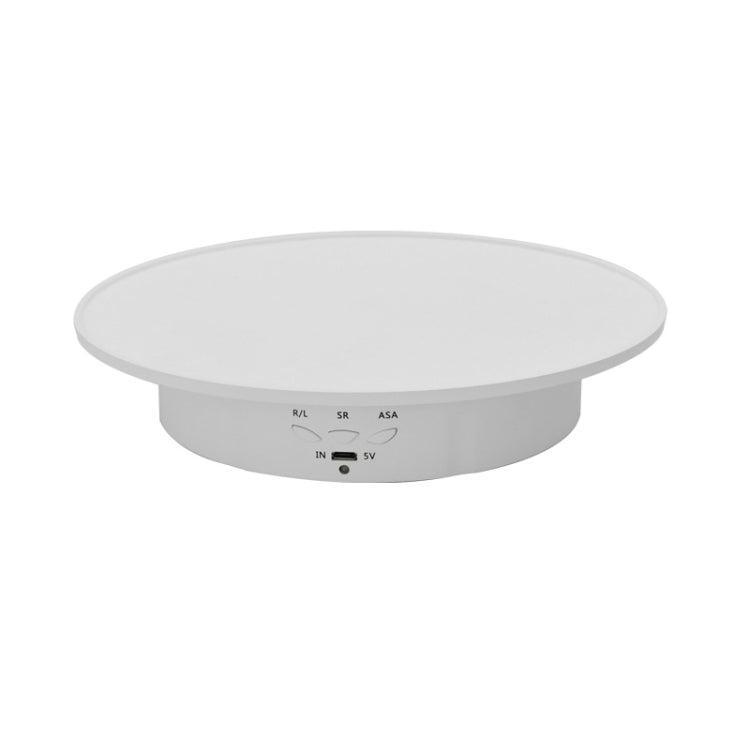 20cm USB Electric Rotating Turntable Display Stand Video Shooting Props Turntable for Photography, Load: 8kg(White Base White Velvet) - free shipping - PMc TechLife - Order now!
