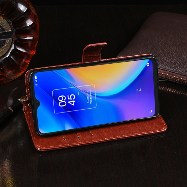 For TCL 20 SE idewei Crazy Horse Texture Horizontal Flip Leather Case with Holder & Card Slots & Wallet(Black) - TCL by idewei | Online Shopping South Africa | PMC Jewellery | Buy Now Pay Later Mobicred