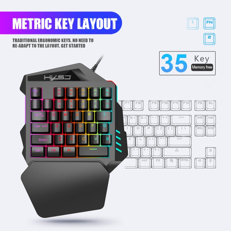 HXSJ P6+V100+J900 Keyboard Mouse Converter + One-handed Keyboard + Gaming Mouse Set - free shipping - PMC Jewellery - Order now!