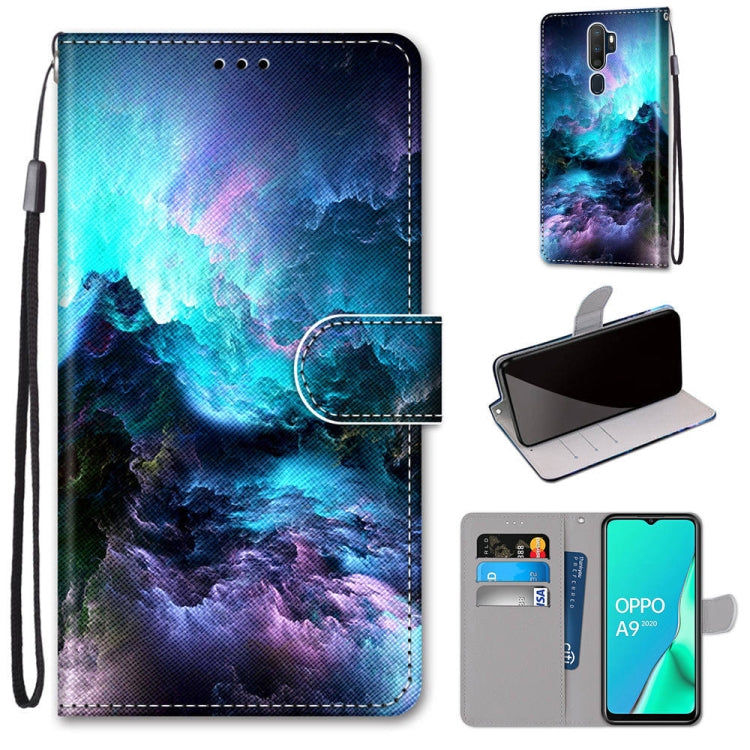 For OPPO A9 (2020) / A5 (2020) / A11X / A11 Coloured Drawing Cross Texture Horizontal Flip PU Leather Case with Holder & Card Slots & Wallet & Lanyard(Colorful Clouds) - OPPO Cases by PMC TechLife | Online Shopping South Africa | PMC TechLife | Buy Now Pay Later Mobicred