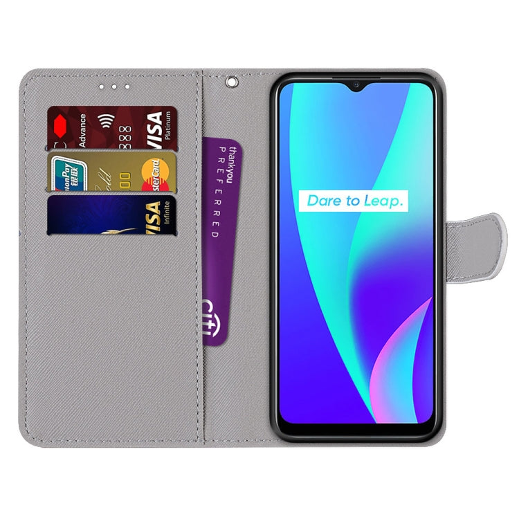 For OPPO Realme C15 / C12 / C25 / 7i (Global) / Narzo 20 / 30A Coloured Drawing Cross Texture Horizontal Flip PU Leather Case with Holder & Card Slots & Wallet & Lanyard(Slant Hat Blue Mirror Cat) - Realme Cases by PMC TechLife | Online Shopping South Africa | PMC TechLife | Buy Now Pay Later Mobicred