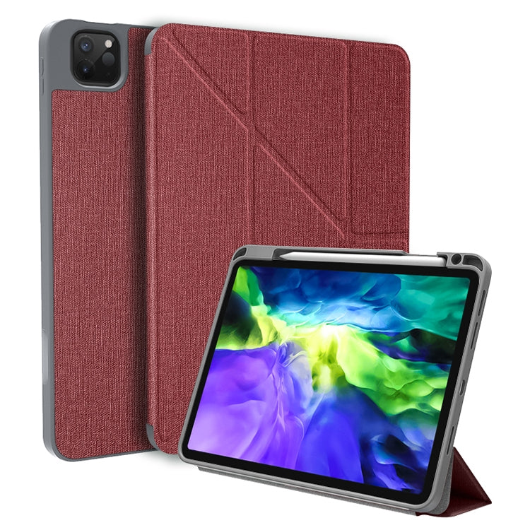 For iPad Pro 11 2022 / 2021 / 2020 Mutural Multi-fold Smart Leather Tablet Case(Red) - free shipping - PMC TechLife - Order now!