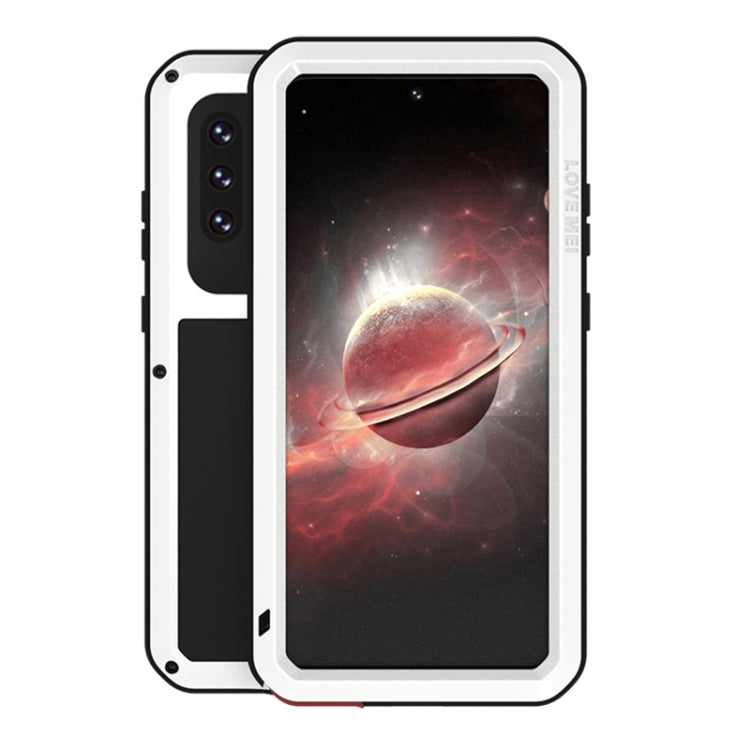 For Samsung Galaxy A72 5G / 4G LOVE MEI Metal Shockproof Waterproof Dustproof Protective Case with Glass(White) - Galaxy Phone Cases by LOVE MEI | Online Shopping South Africa | PMC TechLife | Buy Now Pay Later Mobicred