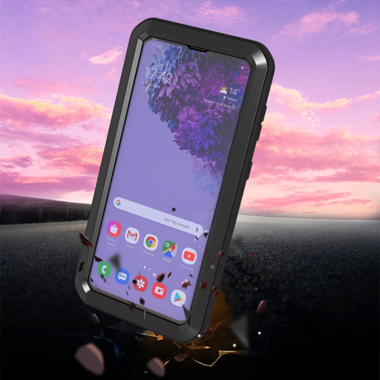 For Samsung Galaxy S21+ 5G LOVE MEI Metal Shockproof Waterproof Dustproof Protective Case with Glass(Black) - free shipping - PMC TechLife - Order now!