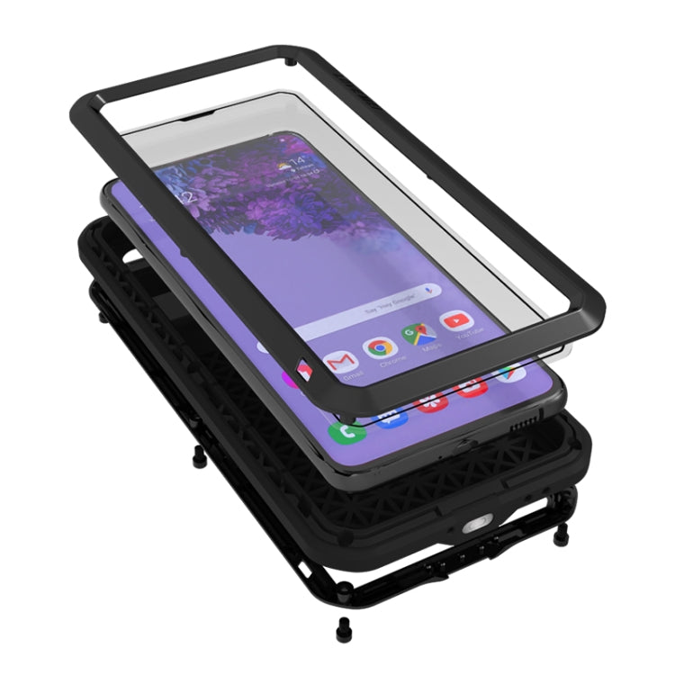 For Samsung Galaxy S21+ 5G LOVE MEI Metal Shockproof Waterproof Dustproof Protective Case with Glass(Black) - free shipping - PMC TechLife - Order now!