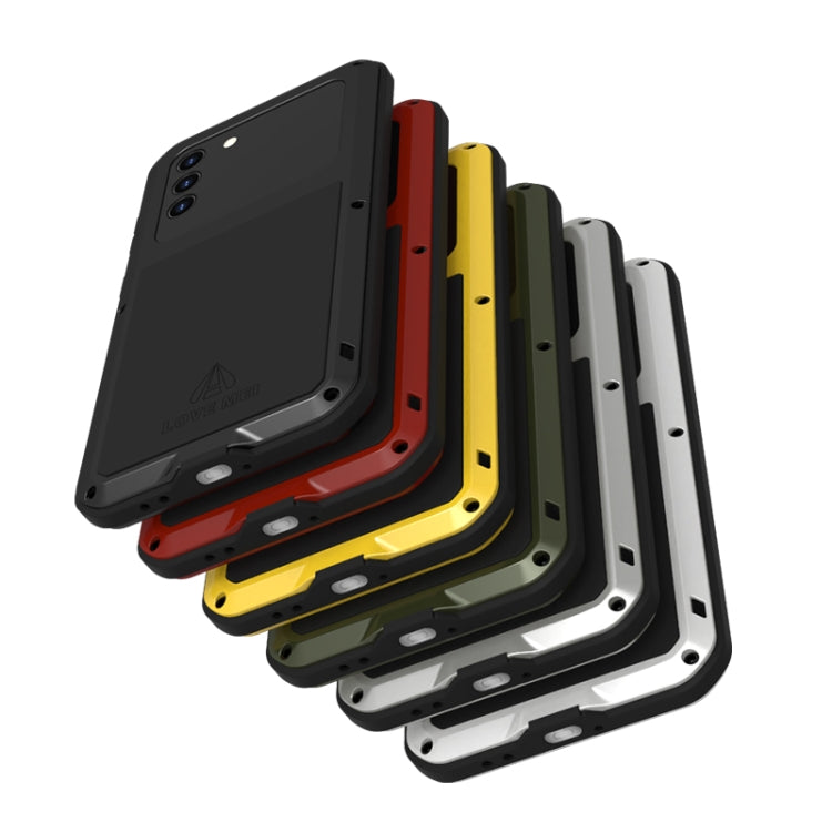 For Samsung Galaxy S21+ 5G LOVE MEI Metal Shockproof Waterproof Dustproof Protective Case with Glass(Red) - free shipping - PMC TechLife - Order now!