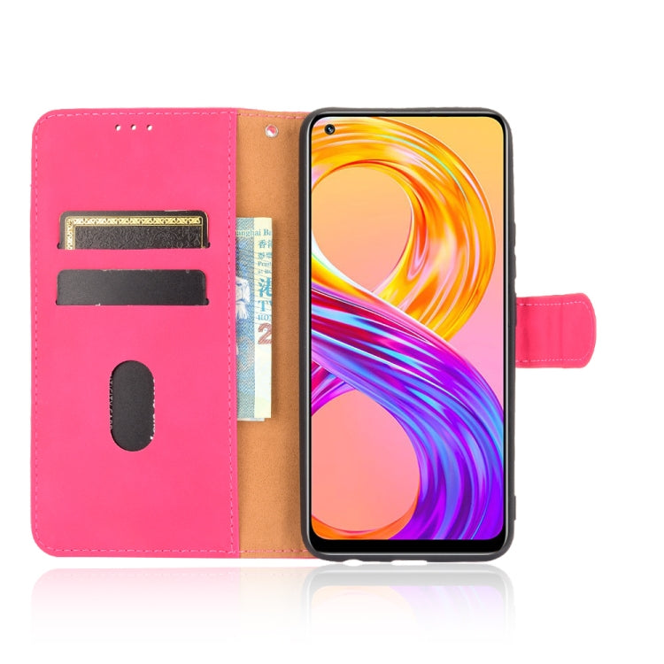 For Realme 8 / Realme 8 Pro Solid Color Skin Feel Magnetic Buckle Horizontal Flip Calf Texture PU Leather Case with Holder & Card Slots & Wallet(Rose Red) - free shipping - PMC TechLife - Order now!