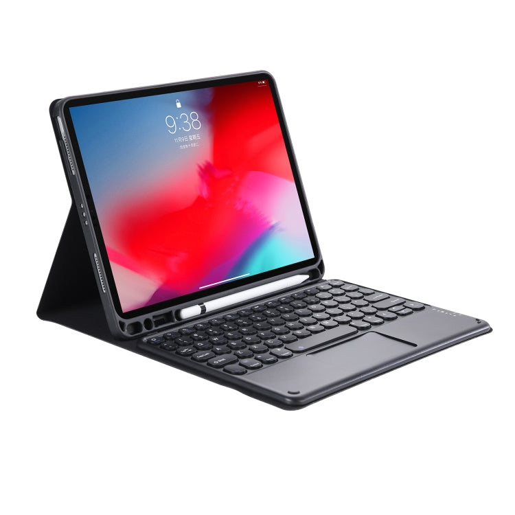 YT098B-A Detachable Candy Color Skin Feel Texture Round Keycap Bluetooth Keyboard Leather Case with Touch Control For  iPad Air 4 10.9 2020 / Air 5 10.9 2022 (Black) - For iPad Air by PMC TechLife | Online Shopping South Africa | PMC TechLife