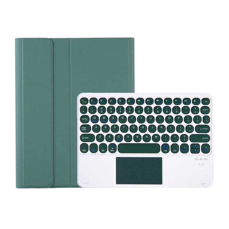 YT07B-A Detachable Candy Color Skin Feel Texture Round Keycap Bluetooth Keyboard Leather Case with Touch Control For iPad 9.7 inch 2018 & 2017 / Pro 9.7 inch / Air 2 / Air(Dark Green) - Universal by PMC TechLife | Online Shopping South Africa | PMC TechLife