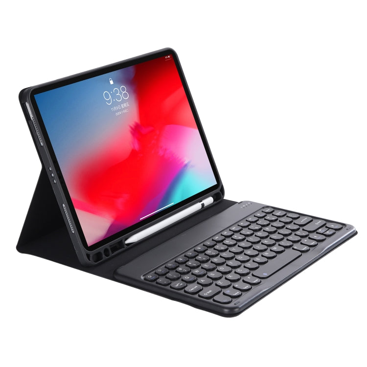 YT098B Detachable Candy Color Skin Feel Texture Round Keycap Bluetooth Keyboard Leather Case For iPad Air 11 2024 / 2025 / Air 4 10.9 2020 / Air 5 10.9 2022 (Black) - free shipping - PMC TechLife - Order now!