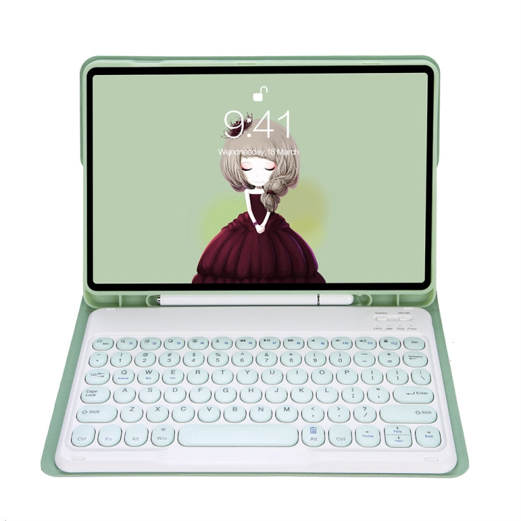 YT07B Detachable Candy Color Skin Feel Texture Round Keycap Bluetooth Keyboard Leather Case For iPad 9.7 inch 2018 & 2017 / Pro 9.7 inch / Air 2 / Air(Light Green) - Universal by PMC TechLife | Online Shopping South Africa | PMC TechLife