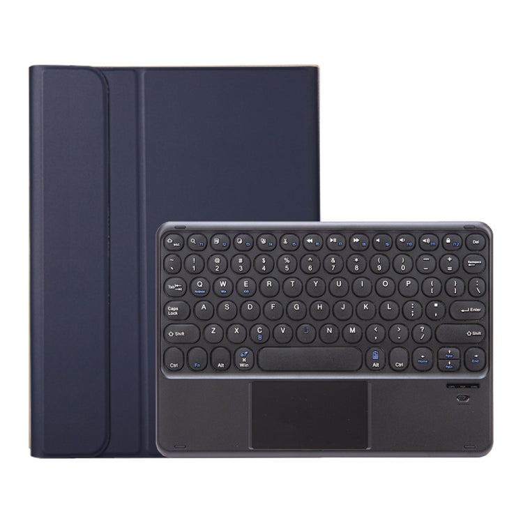 YA102B-A Detachable Lambskin Texture Round Keycap Bluetooth Keyboard Leather Tablet Case with Touch Control & Pen Slot & Stand For iPad 10.2 (2020) & (2019) / Air 3 10.5 inch / Pro 10.5 inch(Dark Blue) - Universal by PMC TechLife | Online Shopping South Africa | PMC TechLife