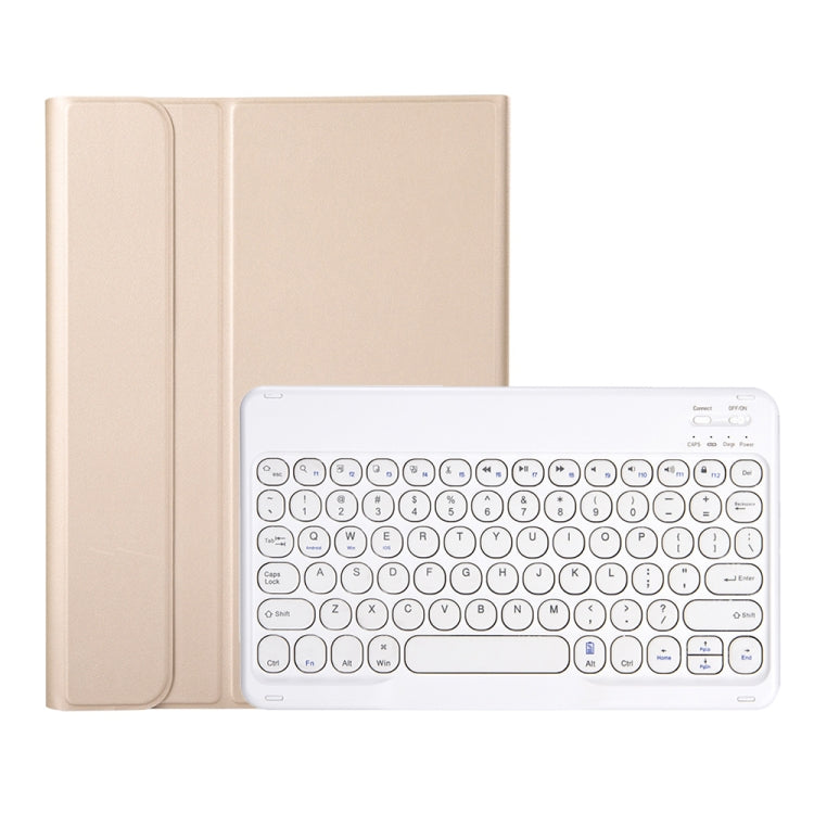YA07B Detachable Lambskin Texture Round Keycap Bluetooth Keyboard Leather Tablet Case with Pen Slot & Stand For iPad 9.7 inch (2018) & (2017) / Pro 9.7 inch / Air 2 /Air(Gold) - Universal by PMC TechLife | Online Shopping South Africa | PMC TechLife