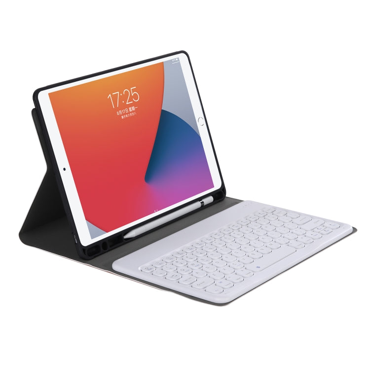 YA870B Detachable Lambskin Texture Round Keycap Bluetooth Keyboard Leather Tablet Case with Pen Slot & Stand For Samsung Galaxy Tab S7 T870 / T875 11 inch 2020(Gold) - Samsung Keyboard by PMC TechLife | Online Shopping South Africa | PMC TechLife