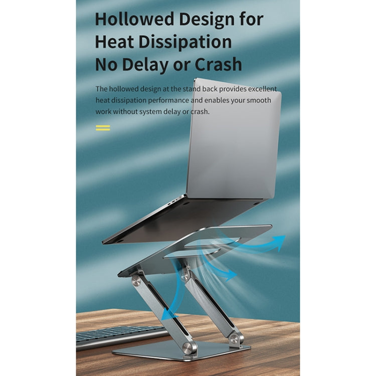 ROCK RPH0972 Aluminum Alloy Liftable Laptop Cooling Bracket(Silver) - free shipping - PMC Jewellery - Order now!