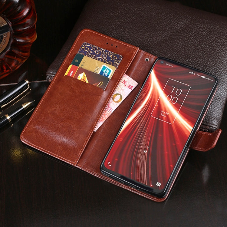 For TCL 10 5G UW idewei Crazy Horse Texture Horizontal Flip Leather Case with Holder & Card Slots & Wallet(Yellow) - free shipping - PMC Jewellery - Order now!