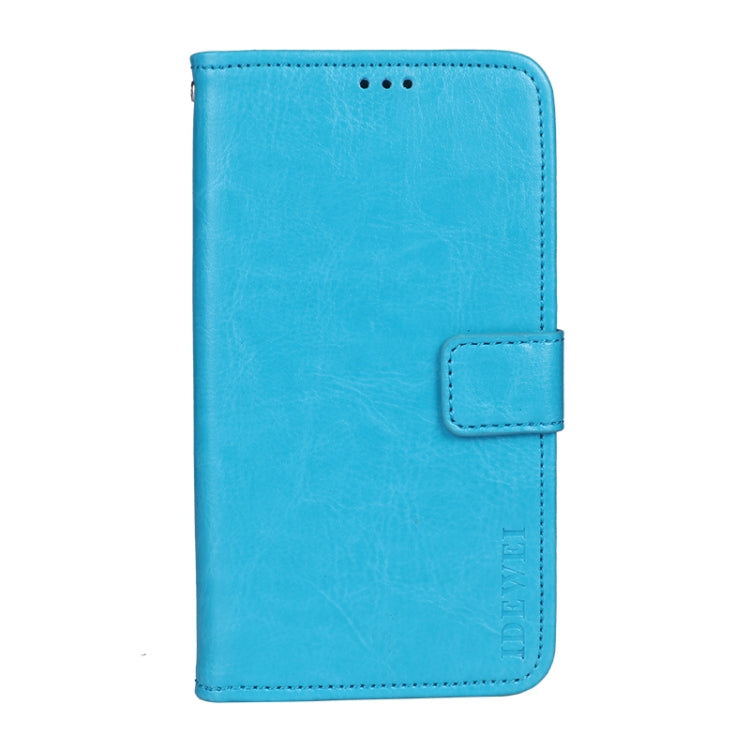 For TCL 10 5G UW idewei Crazy Horse Texture Horizontal Flip Leather Case with Holder & Card Slots & Wallet(Sky Blue) - free shipping - PMC Jewellery - Order now!