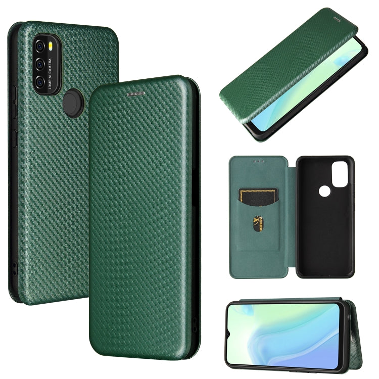 For Blackview A70 (2021) Carbon Fiber Texture Horizontal Flip TPU + PC + PU Leather Case with Card Slot(Green) - More Brand by PMC TechLife | Online Shopping South Africa | PMC TechLife | Buy Now Pay Later Mobicred