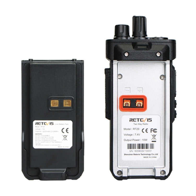 RETEVIS RT29 10W UHF 400-480MHz 16CHS Two Way Radio Handheld Walkie Talkie, EU Plug(Black) - free shipping - PMC Jewellery - Order now!