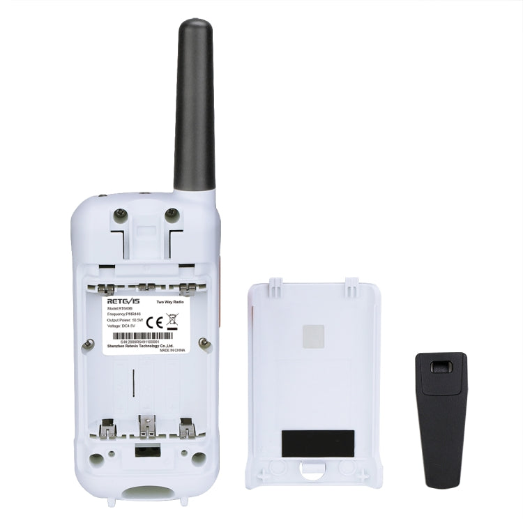 1 Pair RETEVIS RT649B 0.5W EU Frequency 446.00625-446.19375MHz 16CHS Two Way Radio Handheld Walkie Talkie, EU Plug(White) - free shipping - PMC Jewellery - Order now!