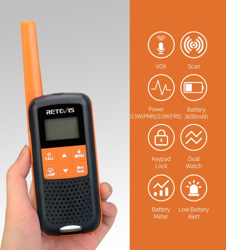 1 Pair RETEVIS RT649 PMR446 16CHS License-free Two Way Radio Handheld Walkie Talkie, EU Plug - free shipping - PMC Jewellery - Order now!