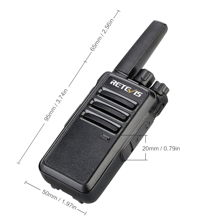 1 Pair RETEVIS RT668 0.5W PMR446 16CHS Two Way Radio Handheld Walkie Talkie, EU Plug(Black) - free shipping - PMC Jewellery - Order now!