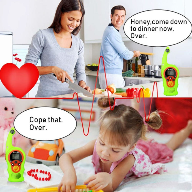 1 Pair RETEVIS RT75 0.5W US Frequency 22CHS FRS License-free Children Handheld Walkie Talkie(Green) - free shipping - PMC Jewellery - Order now!