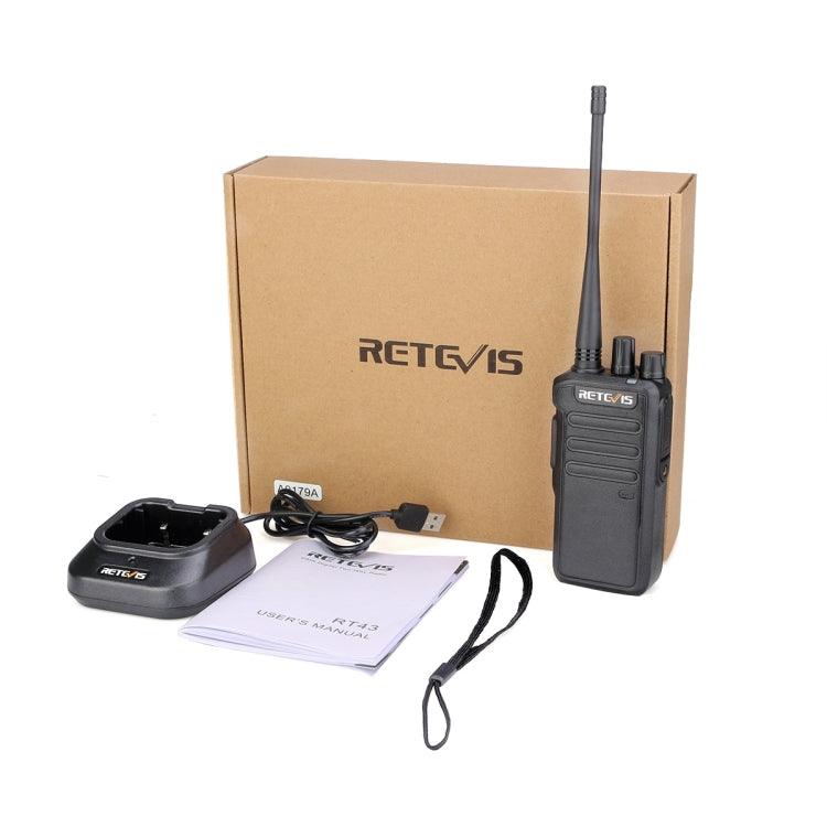 RETEVIS RT43 5W UHF 400-480MHz 32CHS DMR Digital Two Way Radio Handheld Walkie Talkie, EU Plug(Black) - free shipping - PMC Jewellery - Order now!