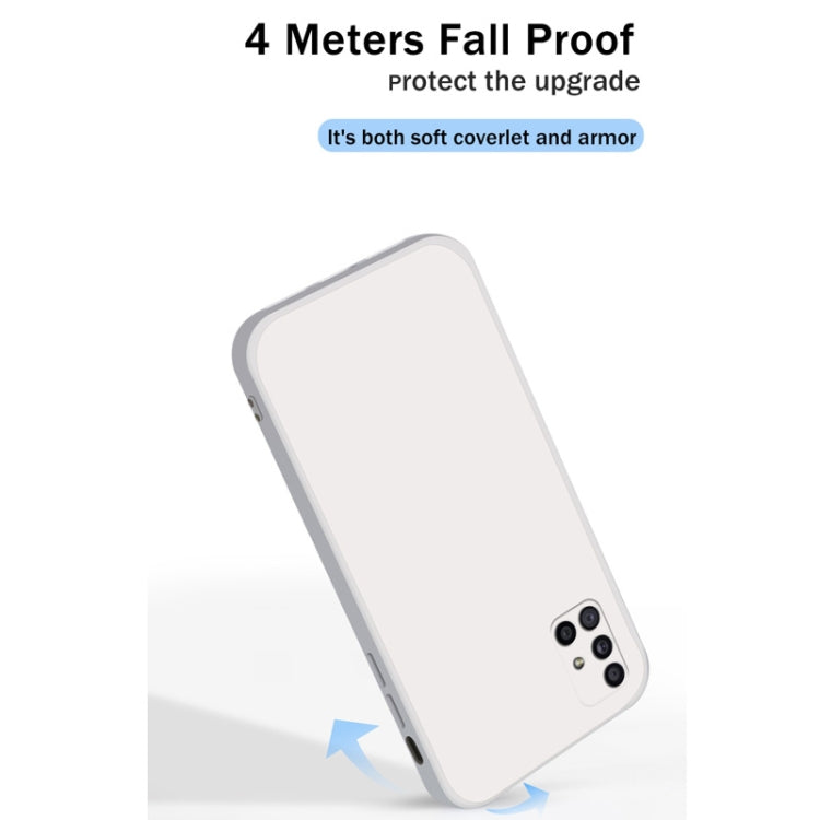 For Samsung Galaxy M51 Solid Color Imitation Liquid Silicone Straight Edge Dropproof Full Coverage Protective Case(White) - Galaxy Phone Cases by PMC TechLife | Online Shopping South Africa | PMC TechLife | Buy Now Pay Later Mobicred