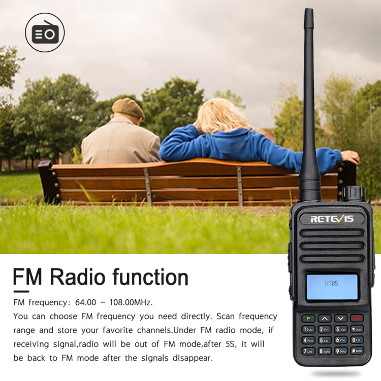 RETEVIS RT85 EU Frequency 136.000-174.000MHz+400.000-470.000MHz 200CHS Dual Band Digital Two Way Radio Handheld Walkie Talkie(Black) - free shipping - PMC Jewellery - Order now!