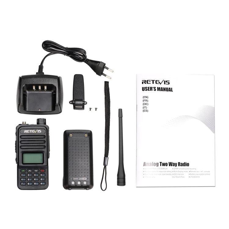 RETEVIS RT85 EU Frequency 136.000-174.000MHz+400.000-470.000MHz 200CHS Dual Band Digital Two Way Radio Handheld Walkie Talkie(Black) - free shipping - PMC Jewellery - Order now!