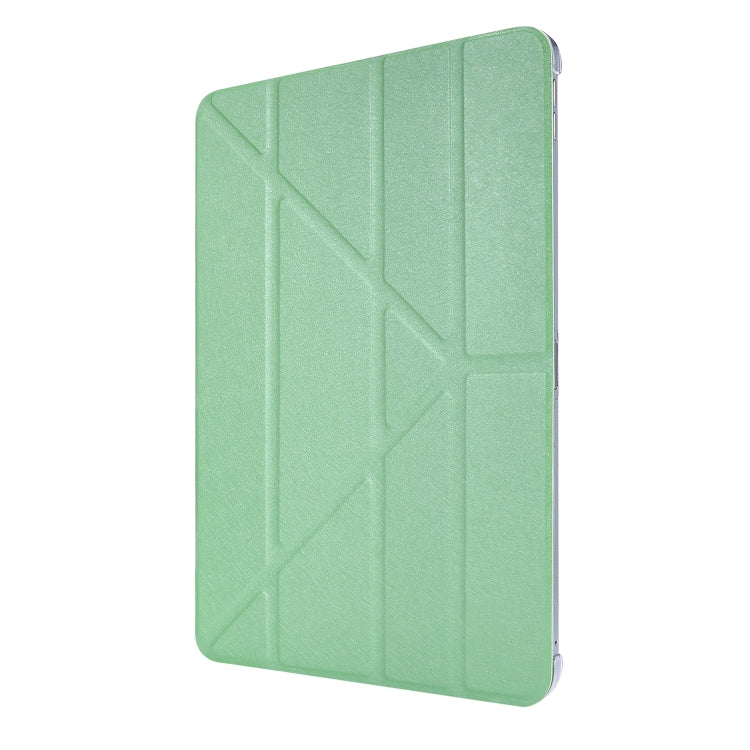 For iPad Air 13 2025 / 2024 / iPad Pro 12.9 2022 / 2021 Silk Texture Horizontal Deformation Flip Leather Tablet Case with Holder(Green) - iPad Pro 12.9 (2022/2021) Cases by PMC TechLife | Online Shopping South Africa | PMC TechLife | Buy Now Pay Later Mobicred