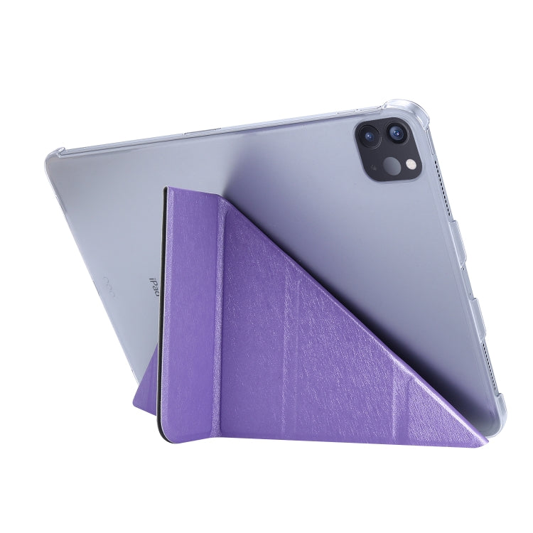 For iPad Air 13 2025 / 2024 / iPad Pro 12.9 2022 / 2021 Silk Texture Horizontal Deformation Flip Leather Tablet Case with Holder(Purple) - iPad Pro 12.9 (2022/2021) Cases by PMC TechLife | Online Shopping South Africa | PMC TechLife | Buy Now Pay Later Mobicred