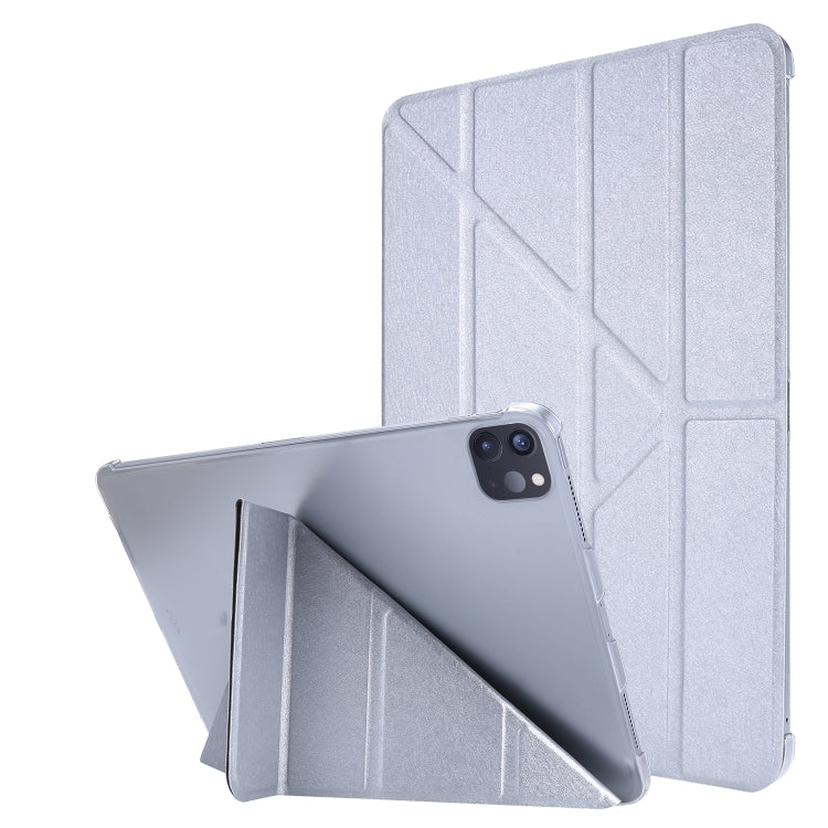 For iPad Air 13 2025 / 2024 / iPad Pro 12.9 2022 / 2021 Silk Texture Horizontal Deformation Flip Leather Tablet Case with Holder(Silver) - iPad Pro 12.9 (2022/2021) Cases by PMC TechLife | Online Shopping South Africa | PMC TechLife | Buy Now Pay Later Mobicred