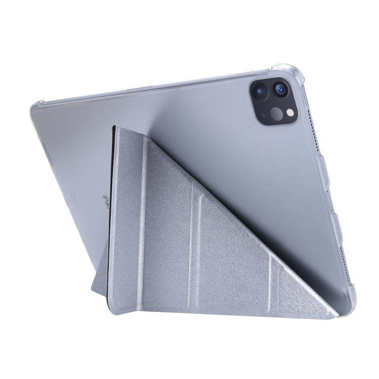 For iPad Air 13 2025 / 2024 / iPad Pro 12.9 2022 / 2021 Silk Texture Horizontal Deformation Flip Leather Tablet Case with Holder(Silver) - iPad Pro 12.9 (2022/2021) Cases by PMC TechLife | Online Shopping South Africa | PMC TechLife | Buy Now Pay Later Mobicred