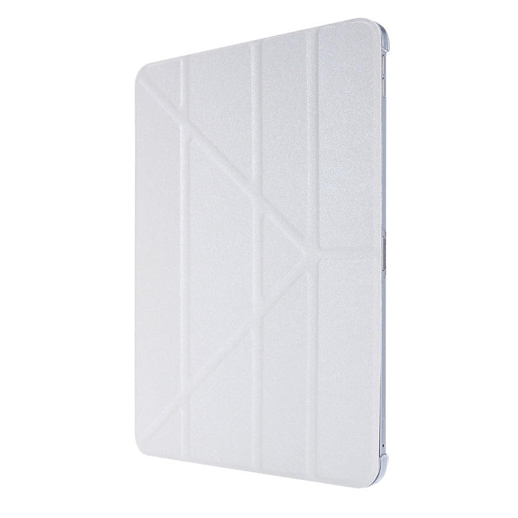 For iPad Air 13 2024 / iPad Pro 12.9 2022 / 2021 Silk Texture Horizontal Deformation Flip Leather Tablet Case with Holder(White) - iPad Pro 12.9 (2022/2021) Cases by PMC TechLife | Online Shopping South Africa | PMC TechLife | Buy Now Pay Later Mobicred