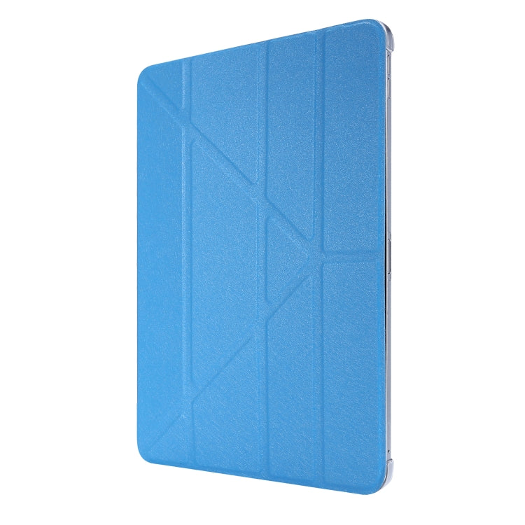 For iPad Air 13 2024 / iPad Pro 12.9 2022 / 2021 Silk Texture Horizontal Deformation Flip Leather Tablet Case with Holder(Light Blue) - iPad Pro 12.9 (2022/2021) Cases by PMC TechLife | Online Shopping South Africa | PMC TechLife | Buy Now Pay Later Mobicred
